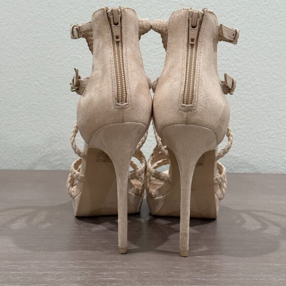 Aldo Braided Platform Faux Suede High Heels - Picture 4 of 12